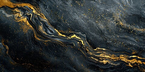 A high-end luxury abstract piece with metallic highlights and deep contrast