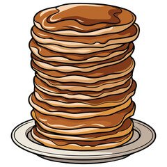 Pancakes in a dish on white��