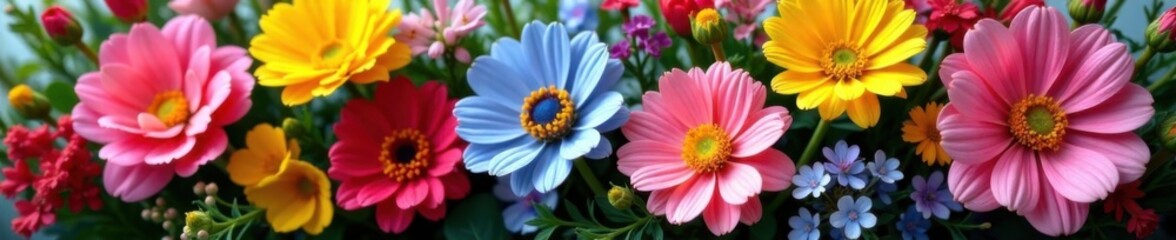 Colorful spring flowers in a lush arrangement with intricate details and natural textures , spring blooms, floral design, floral arrangements