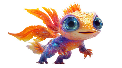 Colorful Baby Dragon Fantasy Creature Design