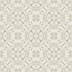 Elegant Green Damask Seamless Pattern for Sophisticated Decorative Design . Vector illustration.