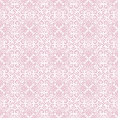 Elegant Pink Damask Seamless Pattern for Sophisticated Decorative Design . Vector illustration.