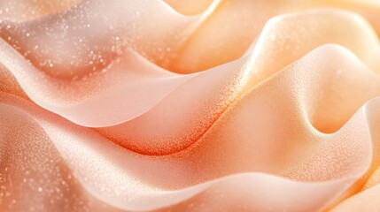 Abstract, flowing, peachy-orange fabric texture, possible use in cosmetic advertising