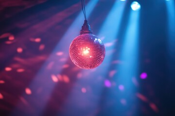 Obraz premium A disco ball reflects light in a vibrant and festive atmosphere