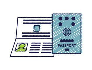 手書き風パスポートのイラスト