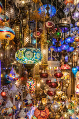 Lanterns for sale at the Grand Bazaar (Kapali Carsi) in Istanbul, Turkey