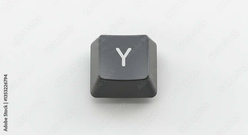 Fototapete Close-up of 'y' Key From a Dark Computer Keyboard