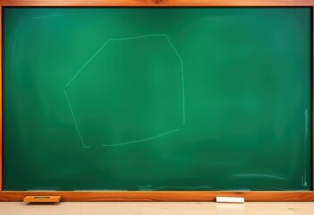 Fototapeta premium A blank, vibrant green chalkboard ready for writing, template, smooth