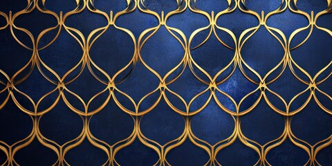 Naklejka premium A luxurious royal blue and gold pattern, perfect for premium branding