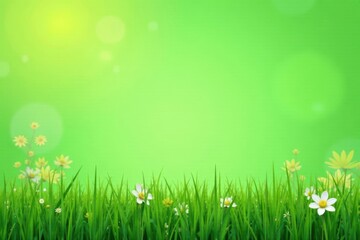 Fototapeta premium Vector seamless grass border for spring designs , green, landscape