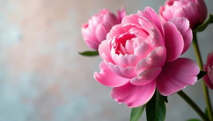 Obraz premium Peony bouquet with loose stems , flowers, arrangement