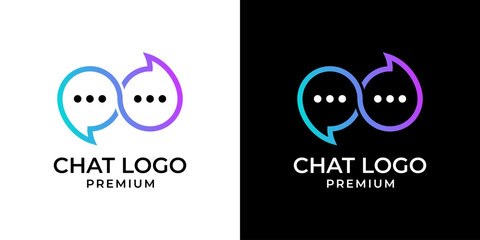 Chat icon, conversation logo design vector. Chat talk logo, quote mark icon, type illustration. Communication, dialogue, discussion, business. Vector illustration.