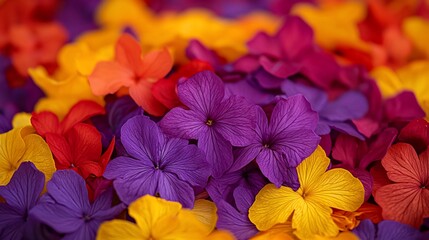 Vibrant Colorful Flower Petals Close Up