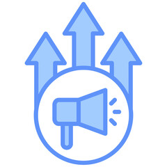 Ads Traffic Outline Blue Color Icon