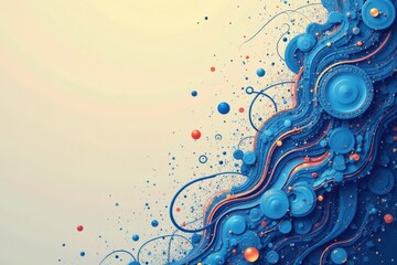 Geometric shapes in abstract blue print style with interconnected lines and curves, blueprint, shapes