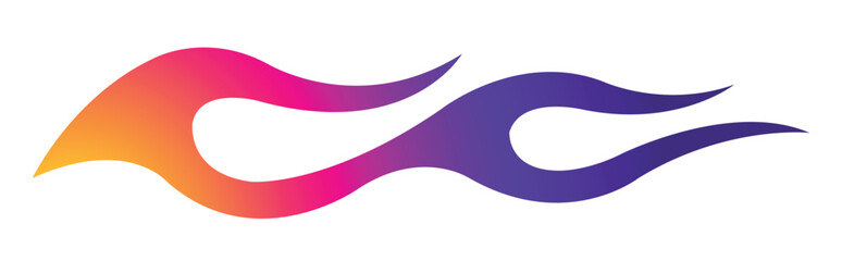 Burning tires and flame sports car decal vinyl sticker. Racing car speed fire flames vector art graphic. Side decoration for car, auto, truck, boat, suv, motorcycle.