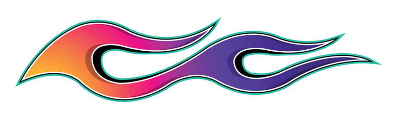 Speed flame sports car decal vinyl sticker. Racing car tribal fire flames vector art graphic. Side vehicle decoration for car, auto, truck, boat, suv, motorcycle.