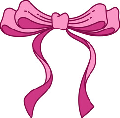 Hand drawn retro coquette bow doodle   