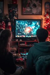 Couple Gaming at Night.