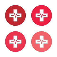 Vector Medical With Heartbeat Icon Set. Medical Symbols