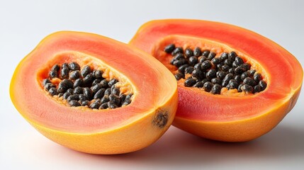 Papaya halves showcase the fruit's interior