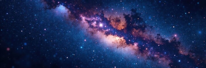 Fototapeta premium Milky Way galaxy with stars twinkling on dark space background , dark, astronomy, galaxy