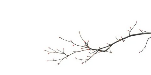 Stark, isolated branches against a pure white backdrop, nature, art