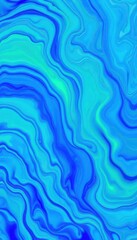 Fototapeta premium Swirling, translucent blues and greens create a vibrant, ethereal liquid abstract texture, liquid, motion