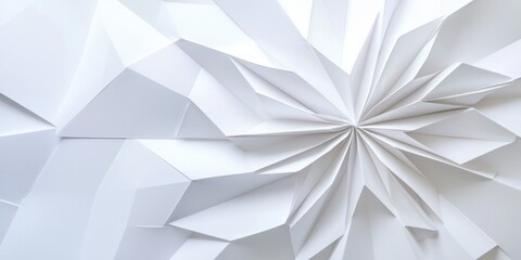 A minimalist abstract paper-fold design in pure white