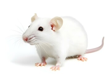 white laboratory rat isolated on white background
