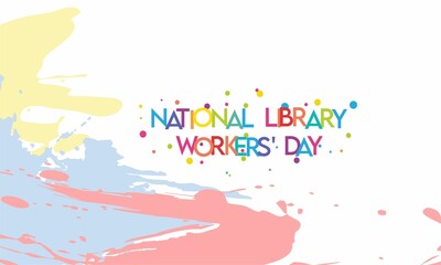  National Library Workers Day greeting card design concept , vektor background 