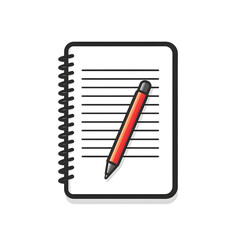 Linear icon with Pen and notebook