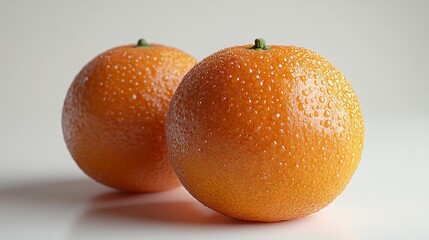 Whole tangerine with bright orange skin, isolated on white background