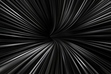 Abstract Black Tunnel with Dynamic Lines and Depth Perception Effect