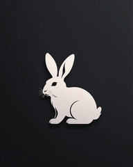 Fototapeta premium The rabbit logo design is elegant and minimalistic in style.