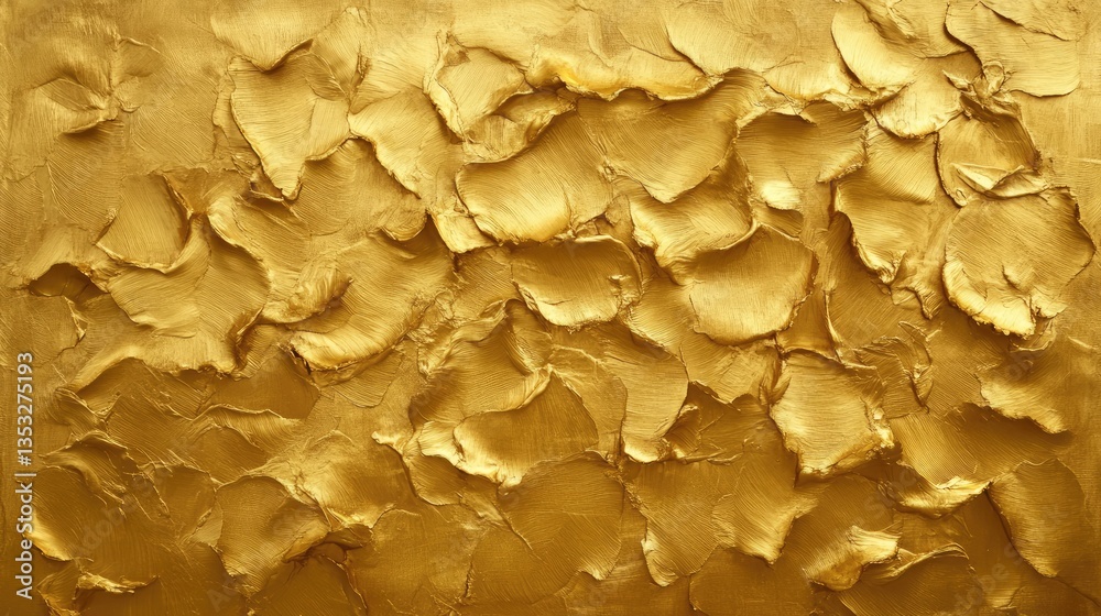 Poster Textured golden abstract background with layered paint strokes creating depth and visual interest for design use