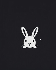 Obraz premium The logo blends simplicity and style in a rabbit-centered design.