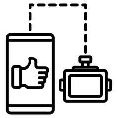 Obraz premium social media bot single icon