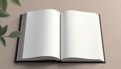 Simple vertical photo album mockup with blank pages , empty, concept