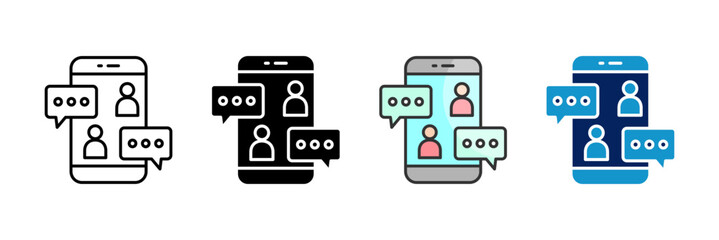 Chat Bubble Icon Set Multiple Style Collection