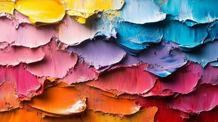 Fototapeta premium Vibrant impasto oil paint texture background.