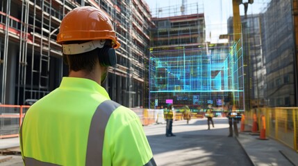 Construction Worker Utilizing Augmented Reality for Building Design