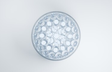 Water Bubble molecule for hydration moisturizer skincare, 3d rendering