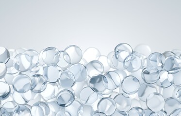 Water Bubble molecule for hydration moisturizer skincare, 3d rendering