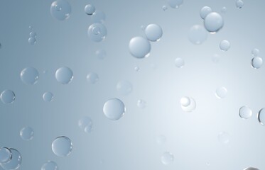 Water Bubble molecule for hydration moisturizer skincare, 3d rendering