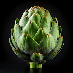 Artichoke isolated on a black background