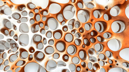 Abstract perforated wall art with organic pattern and holes for modern interior design
