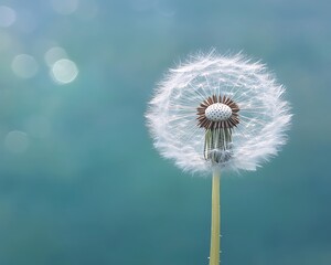 Obraz premium A close up of a dandelion seed head in a field