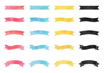 Watercolor Ribbon Set – Banners and Labels for Titles and Frames