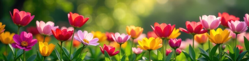 Fototapeta premium Blooming flowers in garden, spring, bloom